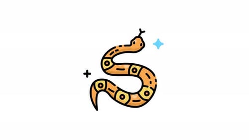 Animated Doodle Wiggling Snake Icon
