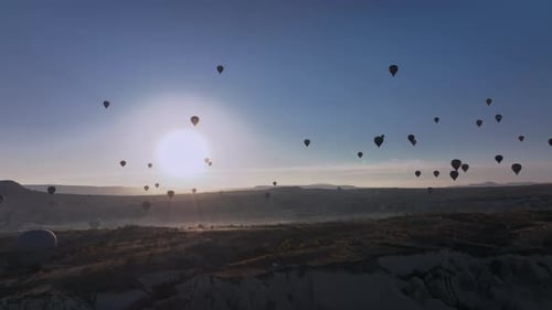Hot Air Balloons Over Cappadocia at Sunrise