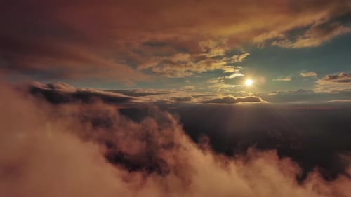 Aerial View of Orange Fluffy Cloud in Sky