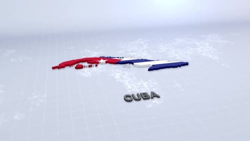 Animated 3D Map of Cuba with Country Name
