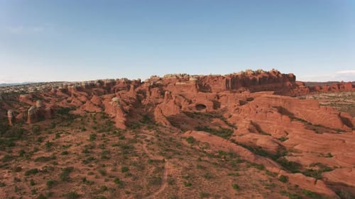 Arches National Park, Utah Circa-2019. Aerial View of Arches National Park