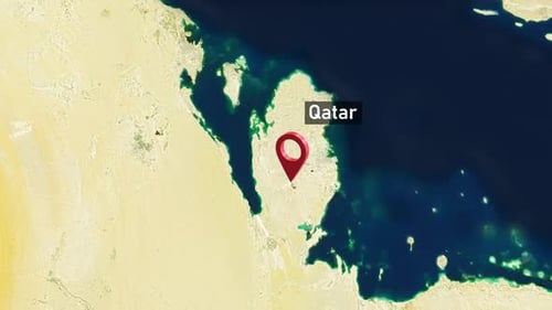 Qatar Country Zoom from Space