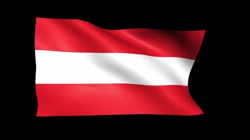 Waving Austrian Flag Loop Animation