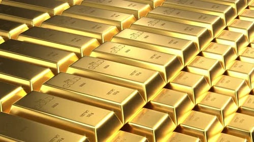 Animated Gold Bars Seamless Loop Background