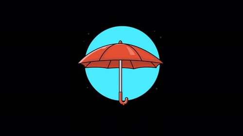 Open Umbrella Animation Video - Transparent