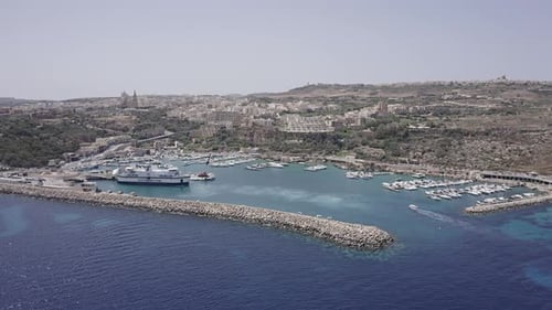 Aerial of the island Gozo Malta