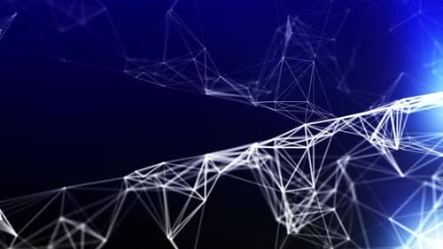 Digital Blue Background With Dots And Lines