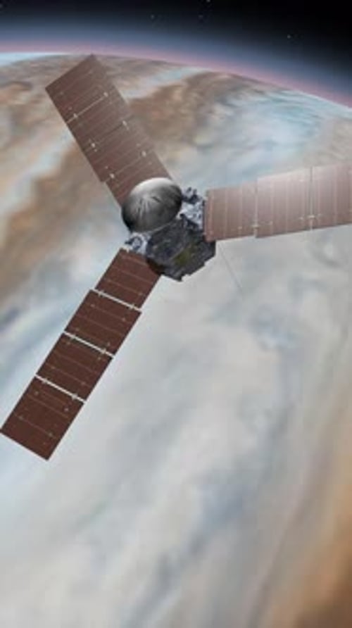 Spacecraft Orbiting a Gas Giant Planet