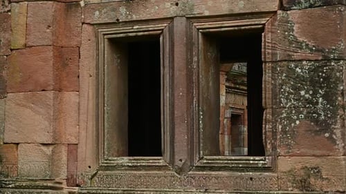 Phanom Rung Historical Park in Buriram, Thailand, Hindu complex dedicated to Shiva; a footage zoomin