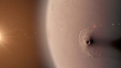 Martian Surface with Olympus Mons