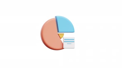 3D Animation Pie Chart Report Data Visualization Element