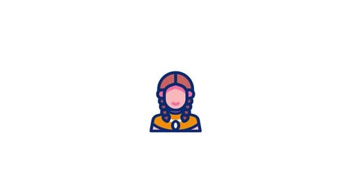 Animated Flat Design Profile Icon of a Person