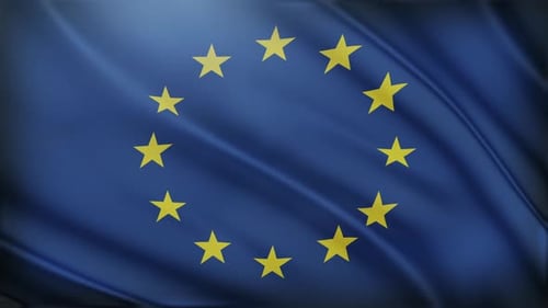 The Waving Of The Europa Flag 4k Video Background.