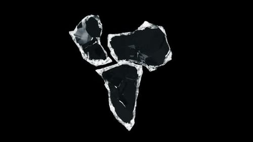 Animated glass shards flying