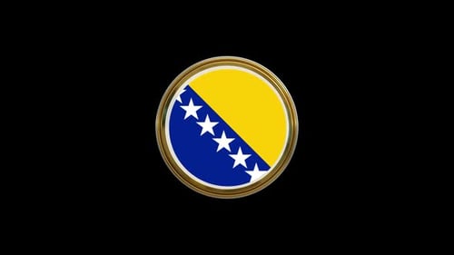 Animation en boucle avec l'icône du cercle du drapeau bosniaque