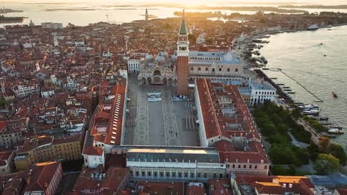 Venice From Above Skyline View of St Mark's Square Italy