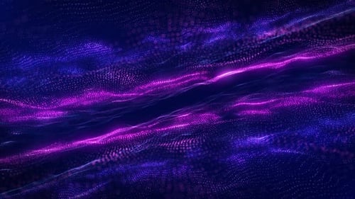 Abstract digital dynamic particle waves with light motion lights background, data flow