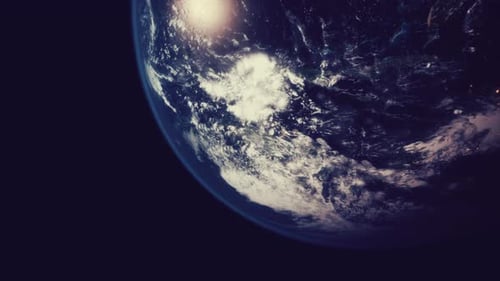 Planet Earth Globe View From Space Showing Realistic Earth Surface and World Map