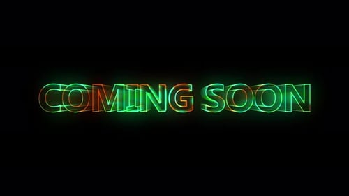 Coming Soon Neon Glitch Text Animation