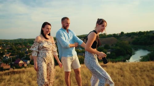 Photographer Shoots Happy Birthday of Baby and Family Lifestyle and Autumn Sunset with Tent in Field