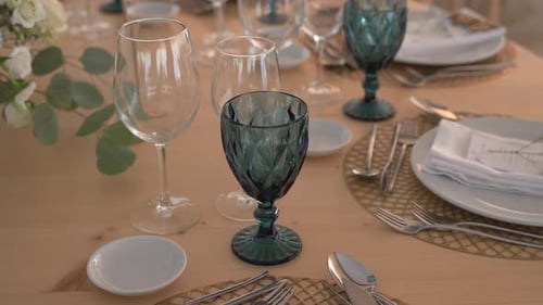 Formal Table Setting at a Wedding Reception