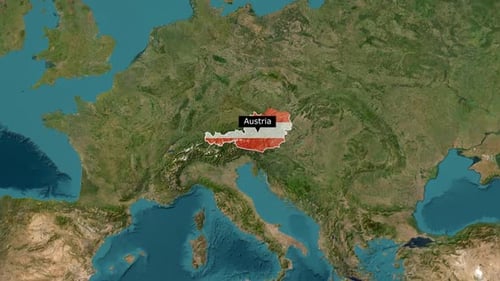 Austria New Map With Flag
