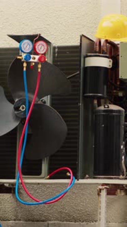 Vertical Video Damaged External Air Cooling Unit