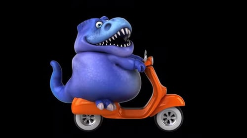 Fun 3D cartoon dinosaur (with alpha channel included)