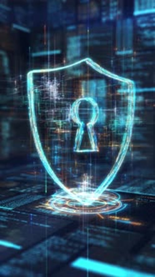 Abstract Animation of Digital Data Protection Theme