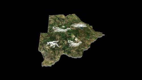Botswana 3D Country Map Animation Transparent Alpha