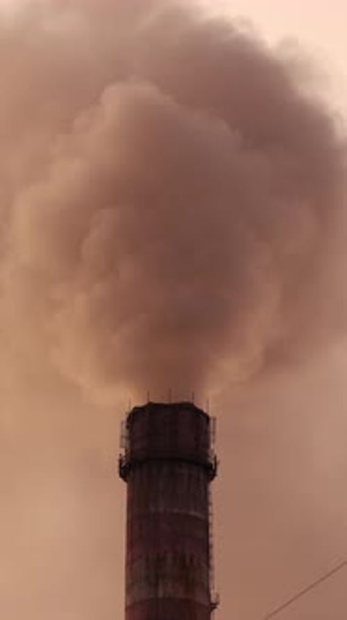 Smokestack Emission Releasing Pollution into the Atmosphere