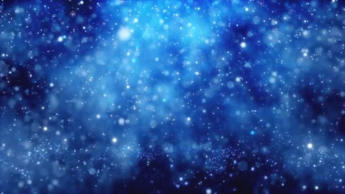 Glowing Blue Winter Snowflakes Falling Background Animation
