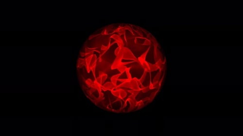Abstract Red Energy Sphere Loop Background