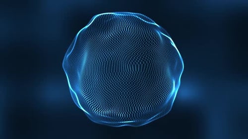 Abstract Digital Particle Sphere Wave Motion Background