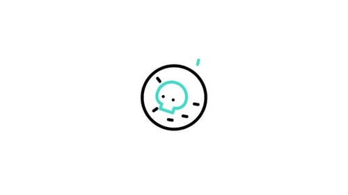 Animated Flat Design Donut with Skull Icon and Bite