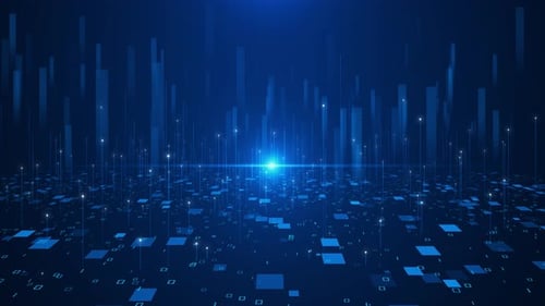 Futuristic Blue Digital Data Flow Abstract Background Animation