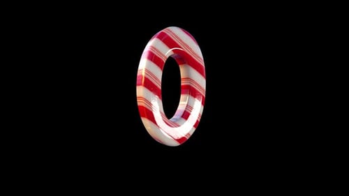 Christmas Candy Cane Letter O Loop