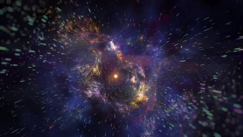Warp Speed Flight Through Abstract Cosmic Nebula Background