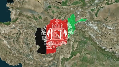 Afghanistan Flag Map Zoom Animation for Global Presentations