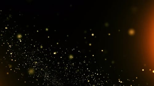 Golden Glitter Particles Loop Background
