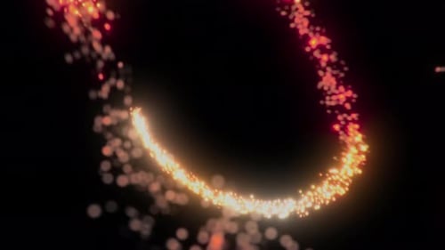 Dynamic Swirling Golden Particle Trail