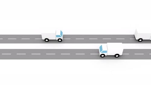 Trucks Deliver Goods and Move Along the Track to the Left and Right Able to Loop