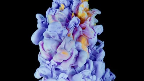 Colorful Paint Drops Dynamic Mixing in Water Captivating Slow Motion Footage