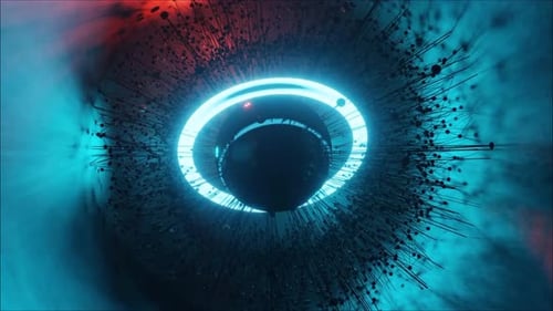 Futuristic Glowing Rings Animation with Abstract Technology Tunnel