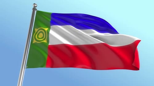 Realistic Flag Waving Animation on Clear Blue Sky