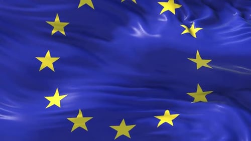 European Union Flag Realistic Waving Loop
