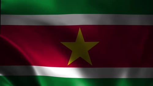 Waving Suriname Flag Seamless Loop Animation