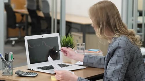 Young Woman Working at Modern Office