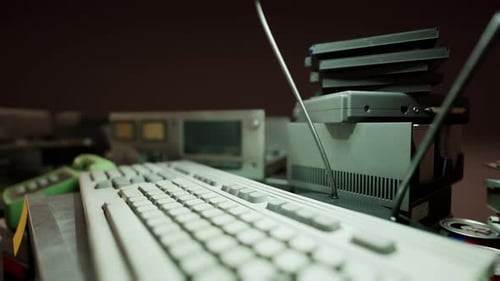 Alter Vintage-PC-Arbeitsbereich