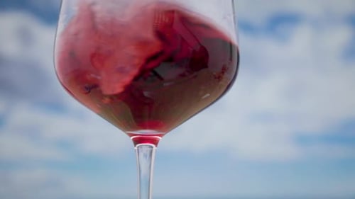 Red Wine Swirling in a Glass
